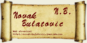Novak Bulatović vizit kartica